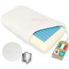 Dream Materassi Dream Cuscino Memory Foam Cervicale a Saponetta con inserto in GelFoam alto 12 cm - Cuscino per Dormire Certificato Dispositivo Medico - Guanciale letto Made in Italy Federa Argento Antibatterico