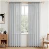 MRTREES Tende da Soggiorno Trasparenti 220 cm Lunghe, Tende Grigio 140 cm Larghe con Passante per Bastone, Set da 2 Pezzi per Piombo, Camera da Letto, Cucina e Cameretta