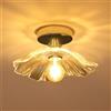 Toolight Plafoniere da Soffitto Moderne, Corridoio Lampada da Soffitto E27 Creativa a Forma di Foglia di Loto, Plafoniera Moderna in Vetro Trasparente per Camera da Letto Soggiorno Balcone, Cromo 28CM