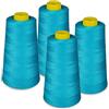 Lialina® Filo da Cucire Overlock 4 Bobine a Cono da 2700m 40S/2 100% Poliestere Colore Turchese Cod. 260