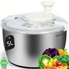 Tarent Centrifuga per insalata in acciaio inox, 5 l, con bottiglia, anche come insalatiera, grande e colino per pasta, ideale per la cucina per lavare insalata, scolare la pasta e scolare insalata
