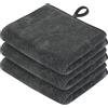 VIVOTE Set di 3 Asciugamani, Super Morbidi Asciugamani da Appendere in Microfibra Assorbente per Bagno, Asciugamani per Asciugare le Mani, Asciugamani da Cucina, (30x50cm, Grigio Scuro)