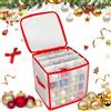 FORMIZON Scatola Portaoggetti per Ornamenti Natalizi, Contenitore per Ornamenti Natalizi, Porta Palline di Natale con 64 scomparti e divisori per Conservazione Decorazioni per Feste Natalizie