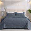 DUJUIKE Copriletto Matrimoniale, Piumone Trapunta Leggera, Coperta Da Letto Con Motivo A Girasole, Utilizzabile Come Copridivano, Lenzuolo, Adatta Per Letto E Divano (Grigio Blu, 240x260cm)