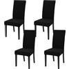 FRKOKRFA Set di 4 coprisedia elasticizzati per sala da pranzo, coprisedia rimovibili, lavabili e moderni, elastici per casa, hotel, banchetti, decorazioni e matrimoni (nero)