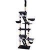 lionto Tiragraffi per Gatto XXL Albero Tiragraffi Gatto Gioco Giocattolo Gatti Altezza Regolabile 230-250 cm, Grigio/Bianco