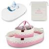 Kenuak® Cesta Fasciatoio per Bambini, Cestino per Neonati Portatile con Materasso Impermeabile, Cestino Fasciatoio con Materasso Impermeabile e Rivestimento Sfoderabile, Moses Cestino (rosa)