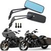 YUJYGAO 8mm 10mm Specchietti laterali Moto,Moto Rettangolo Specchietto retrovisore Manubrio Specchietto laterale per Street Bikes Sport Bikes Bobber Chopper