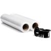 RAGO® Pellicola imballaggio 0,85 kg 2 pezzi 7,5 x 7,5 x 40 cm Film estensibile imballaggio I Pellicola imballaggio trasloco trasparente I Plastica per Imballaggio con dispenser