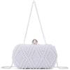 Syrads Donna Pearl Clutch Pochette da Elegante Clutch con Tracolla per Matrimoni Cocktail Festa Prom,Bianco