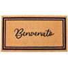 Casa Service BASSANO Zerbino Cocco Naturale Cornice 50x90 cm Rettangolare Fondo Gomma PVC per ingresso Resistente Lavabile Antiscivolo (Benvenuto Black)
