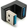 System-S USB 3.0 Gen 2 U Turn 180° adattatore tipo A femmina a maschio cavo in nero