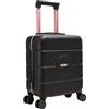 Cabin Max Anode 45x36x20 cm Valigia per bagaglio a mano - leggera, trolley, guscio rigido, 4 ruote, (Easyjet 45 x 36 x 20 cm 30L Zip nera/oro rosa a 4 ruote)