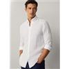 Hackett London per uomo. HM3010264 Camicia bianca dal taglio sartoriale [3222641], Bianco, Casual, Lino, Manica lunga