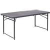 Flash Furniture Tavolo pieghevole in plastica, 23 x 48, metallo, grigio scuro, 59,7 cm L x 122,6 cm L