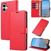 KKEIKO Cover per iPhone 16 Plus, Antiurto Custodia in PU Pelle con Blocco RFID, Magnetico Protettiva Cover per iPhone 16 Plus, Rosso