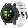 GIOPUEY Cinturini Compatibile con Garmin Instinct 3 50mm, Morbido Silicone Cinturino [Resistente all'Usura] [Traspirante] - White