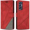 SONWO Cover per Oppo Find X3 Neo 5G Custodia, Flip Caso in PU Pelle Case Cover Premium Portafoglio Custodia per Oppo Find X3 Neo 5G, Supporto Stand, Slot per Schede, Rosso