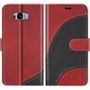 BoxTii Cover per Galaxy S8, Custodia in PU Pelle Portafoglio per Samsung Galaxy S8, Magnetica Cover a Libro con Slot per Schede, Rosso