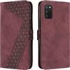OKZone Cover per Samsung Galaxy A02S/M02S, Custodia in Pelle Samsung A02S/M02S, Antiurto Cover a Libro Galaxy A02S/M02S Magnetica Portafoglio Folio PU Pelle Flip Caso con Wallet Case Cover (Rosso)