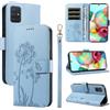 Bravoday Cover per Samsung Galaxy A51 4G, Custodia in PU Pelle Portafoglio Flip Schede con Slot per Carte, Magnetica Antiurto Cover per Galaxy A51 4G, Azzurro