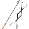 Uten Kit Camino Attrezzi 2 Pezzi, Pinze per Caminetti e Fire Poker per Camino, Set Utensili Camino in Ferro Battuto, Accessori Caminetto per Bruciatori a Legna Falò e Campeggio