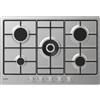 Candy Moderna CHW74WX Piano Cottura Gas 75cm 5 Fornelli Acciaio Inox da Incasso