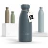 LARS NYSØM Borraccia Termica 350ml in Acciaio Inox | Bottiglia isolata 0.35 litro | Bottiglia d'Acqua a Tenuta stagna per Sport, Bicicletta, Cane (Stone Blue, 350ml)