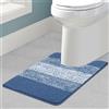 Enyhom Tappetino per WC a forma di U, 50 x 60 cm, ultra morbido, antiscivolo, per WC, assorbente, lavabile, tappetino da bagno, colore: blu