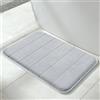 Yimobra Tappeto da bagno antiscivolo, 61 x 43 cm, Super assorbimento d'acqua, Spesso, Lavabile in lavatrice, Facile da asciugare per bagno - Argento