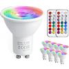 VARICART Lampadina LED GU10, 5W Lampadine LED Colorate 12 Colori Faretto LED RGB, Dimmerabile con Telecomando, Luce Bianco Caldo 3000K, 50W Equiv. per decorazione della casa (confezione da 8)