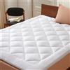 CASABEL Topper Matrimoniale 140x190, Coprimaterasso Matrimoniale imbottito in Microfibra 800 GSM, Traspirante & Antiscivolo, con Angoli Elastici, Lavabile in Lavatrice