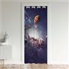 Loussiesd Tenda per porta con sistema solare, per privacy, spazio esterno, armadio, per soggiorno, universo pianeti, galassia, nebulosa, viola, glitter, 86 x 203 cm