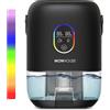 MONHOUSE Dehumidifier - 1000 Ml - Silent Electric Moisture Absorber - 7 Colored Night Lights, 2 Working Modes, Automatic Humidity Shutdown, Temperature Indicator - Black