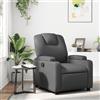 Gecheer Poltrona,Relax Reclinabile,da TV,in Similpelle,Grigia,con Poggiapiedi,74x88x97 cm,Poltrona da TV,Poltrona Relax,Poltrona Reclinabile,Poltrona in Ecopelle,Poltrona in Pelle Artificiale