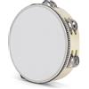Flexzion Tamborine portatile in legno per bambini e adulti 8 pollici doppia fila Jingles (legno) Percussione rotonda Tamborines strumento musicale con zills in metallo