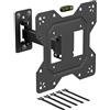 D-Line Supporto de Parete per TV da 23-50 Pollici, a inclinazione e rotazione a braccio singolo, VESA 100x100 mm - 200x200 mm, supporta un peso di fino a 30 kg