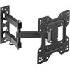 conecto Supporto da parete per TV con braccio snodato, flessibile, inclinabile e orientabile, max. VESA 200 x 200 mm, per monitor piatti e curvi, fino a 30 kg, nero