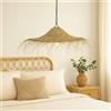 Generico Paralume Lampadario a Sospensione in Paglia Artigianale Marocchino: Stile Etnico, Illuminazione Naturale e Accogliente 2404251301 Vimini Rattan Palma Bamboo Fibre Naturali
