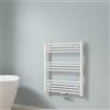 EMKE Scaldasalviette termoarredo, 75 x 60 cm, Bianco colore, radiatore scaldasalviette ad acqua calda, termoarredo da bagno con collegamento centrale