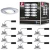 Paulmann 99923 Faretto da Incasso LED Calla Tondo Set da 10 incl. 10x6W IP65 Cromo Opaco Luce per armadi plastica 4000K 60 W