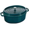 STAUB 40511-491-0 Casseruola Ovale, Ghisa, Blu La Mer, 37 cm