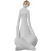 DRW Figura di una donna seduta in ceramica bianca sabbia e oro 22x26x43cm