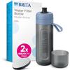 BRITA Borraccia sportiva con filtro dell'acqua modello Active Dark Blue (600 ml) con 2 filtri MicroDisc, bottiglia comprimibile senza BPA, filtra cloro, impurità organiche, ormoni e pesticidi