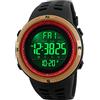 SKMEI Orologio sportivo digitale da uomo, impermeabile fino a 50 m, a LED, militare, multifunzione, cronometro, conto alla rovescia, data e allarme automatico