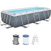 Bestway 56721-7 Set piscina fuori terra Steel Pro MAX da 4,04 m x 2,01 m x 1,00 m, grigio
