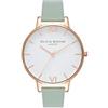 Olivia Burton Orologio Analogico al Quarzo da Donna con Cinturino in Pelle Verde Menta - Ob16Bdw27