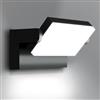 Kingwen 40W Applique Esterno/Interno Rotazione a 360°,Lampada Led Esterno Nero IP65 Impermeabile, 5500K Applique da Parete LED Esterno Moderna,Lampada da Parete Esterna in Alluminio