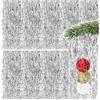 COM-FOUR® 10x Tinsel ondulato - Ghirlanda di orpelli in color argento - Decorazione natalizia per l'albero di Natale - 50 cm (color argento - 10 pezzi)