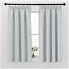 PONY DANCE Tende Termiche Isolanti per Interni Tende Oscuranti per Finestre Piccole Camereta Bambini Curtains Corte con Fettuccia 2 Pezzi 140x137 CM, Bianco Grigiastro